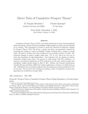Direct Tests of Cumulative Prospect Theory∗