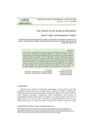 The History of the Study of Detonation
