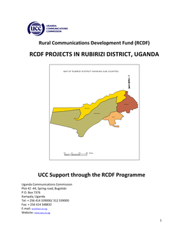 Rcdf Projects in Rubirizi District, Uganda