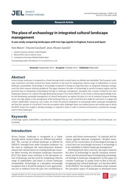 The Place of Archaeology in Integrated Cultural Landscape Management a Case Study Comparing Landscapes with Iron Age Oppida in England, France and Spain