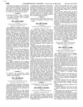 CONGRESSIONAL RECORD— Extensions of Remarks E86 HON