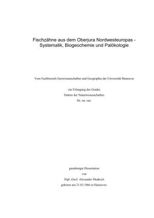 Fischzähne Aus Dem Oberjura Nordwesteuropas - Systematik, Biogeochemie Und Palökologie