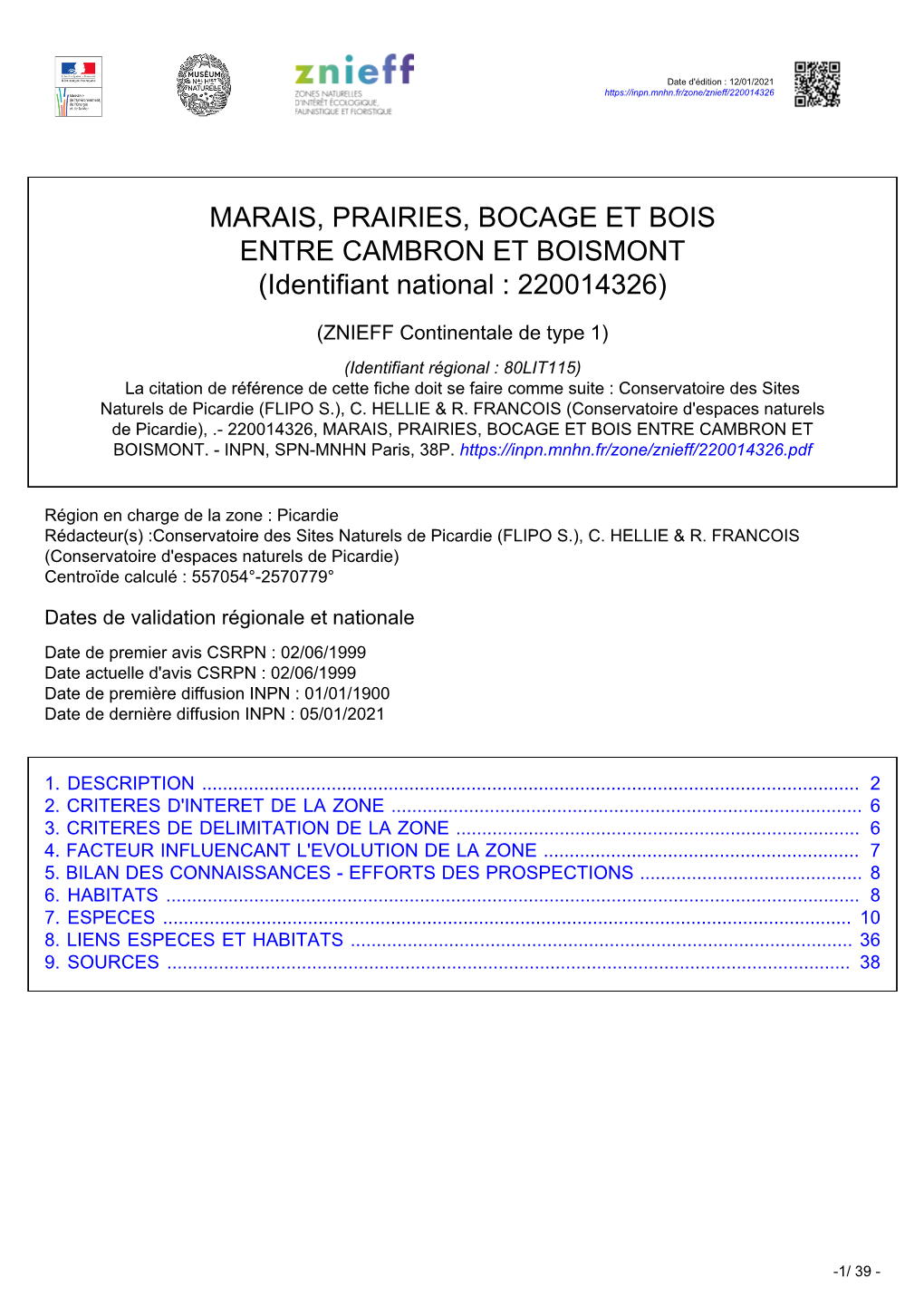 MARAIS, PRAIRIES, BOCAGE ET BOIS ENTRE CAMBRON ET BOISMONT (Identifiant National : 220014326)