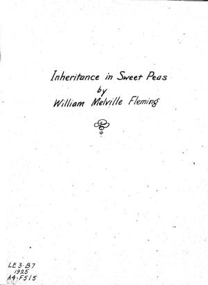 Inheritance in Sweet Peas William Melville Fleming