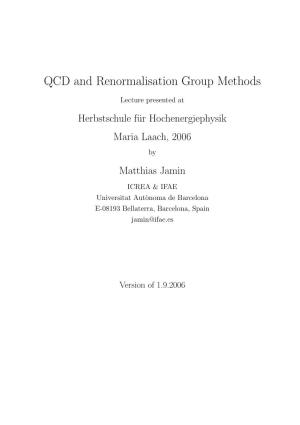 QCD and Renormalisation Group Methods