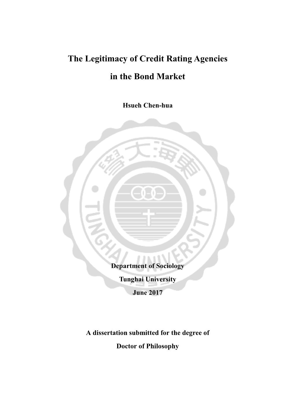 The Legitimacy of Credit Rating Agencies in the Bond Market