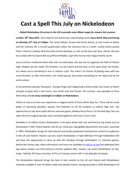 Cast a Spell This July on Nickelodeon