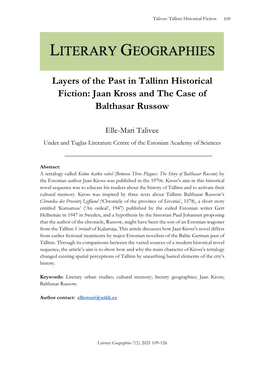 Jaan Kross and the Case of Balthasar Russow