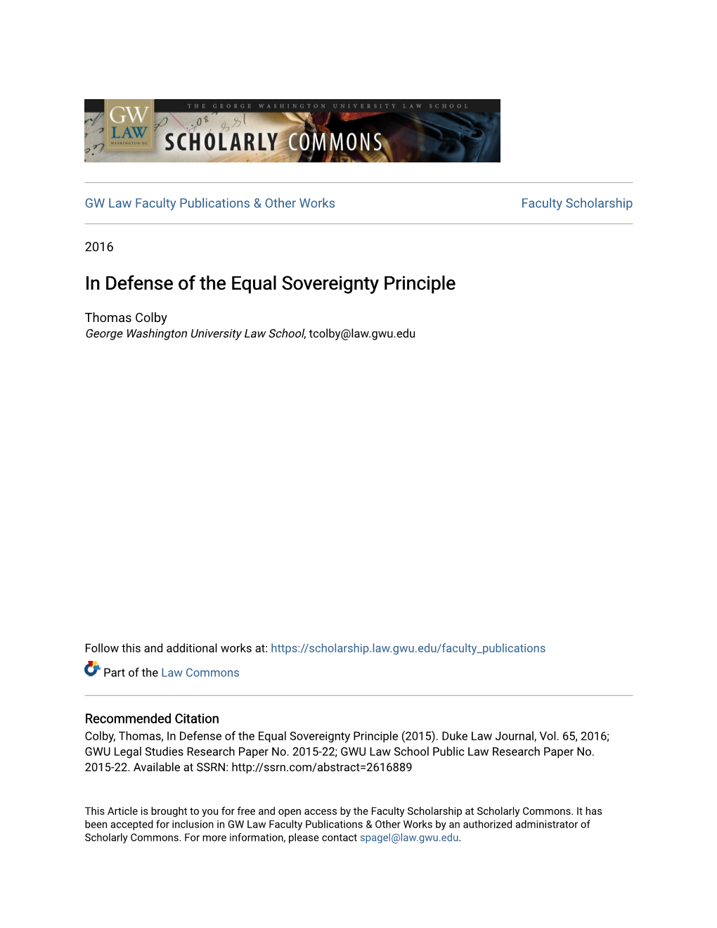 In Defense of the Equal Sovereignty Principle