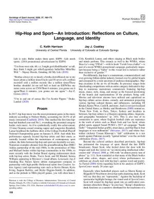 Hip-Hop and Sport—An Introduction: Reﬂections on Culture, Language, and Identity