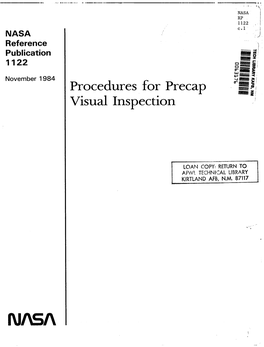 Procedures for Precap Visual Inspection