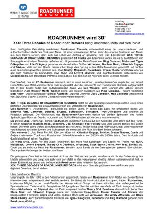 ROADRUNNER Wird 30! XXX: Three Decades of Roadrunner Records Bringt Modernen Metal Auf Den Punkt