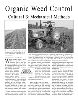 Organic Weed Control Cultural and Mechanical Methods