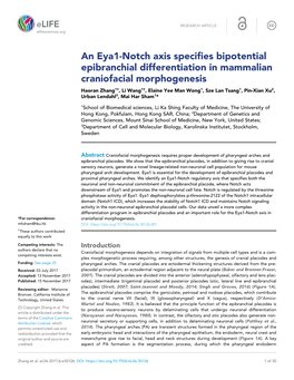 An Eya1-Notch Axis Specifies Bipotential Epibranchial