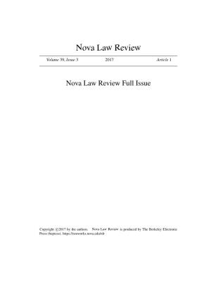 Nova Law Review Full Issue