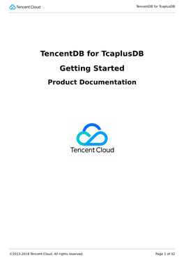 Tencentdb for Tcaplusdb Getting Started