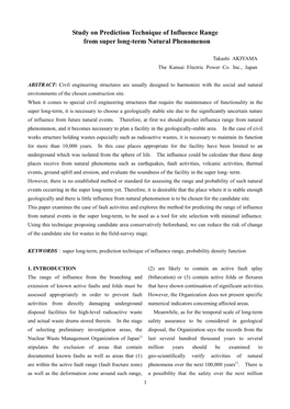 Study on Prediction Technique of Influence Range from Super Long-Term Natural Phenomenon