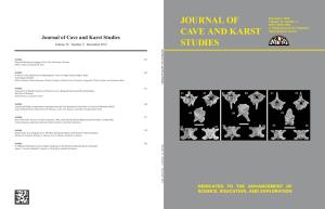 Journal of Cave and Karst Studies Volume 74 Number 3 December 2012 278 292 243 251 262 271 235
