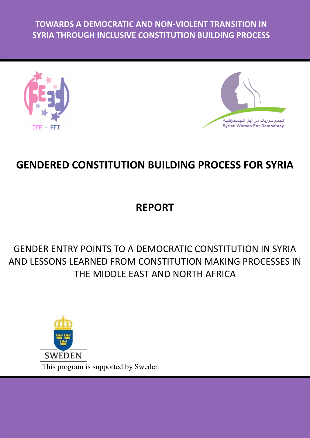 Gendered Constitution Building Process for Syria