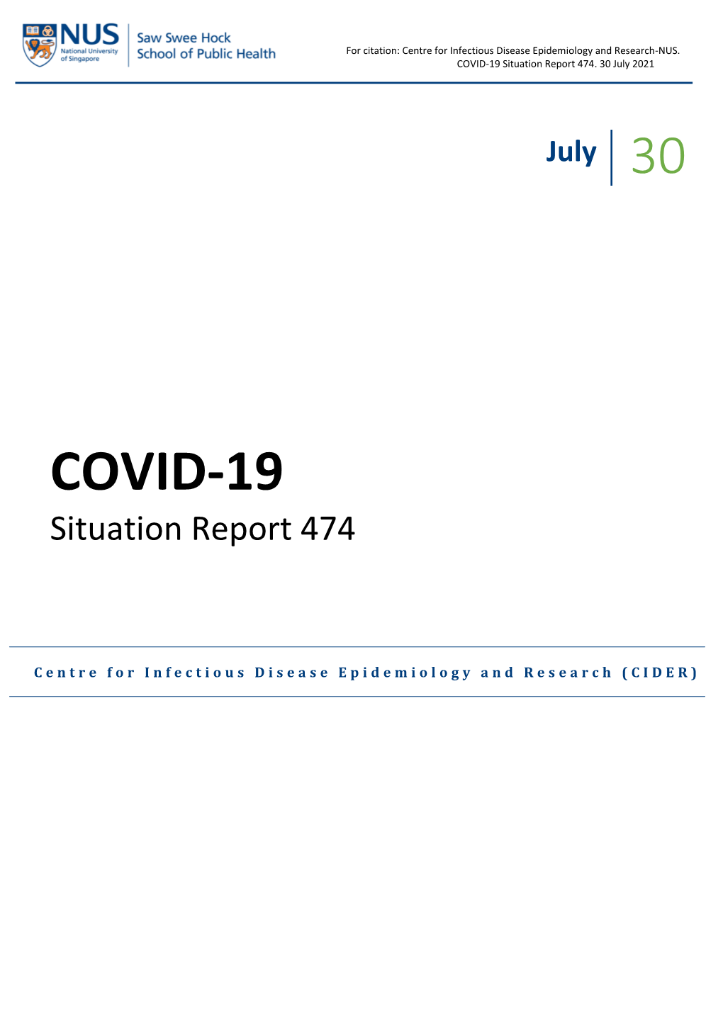 COVID-19 Situation Report 474