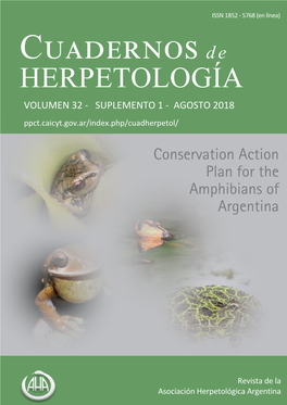 HERPETOLOGÍA VOLUMEN 32 - SUPLEMENTO 1 - AGOSTO 2018 Ppct.Caicyt.Gov.Ar/Index.Php/Cuadherpetol