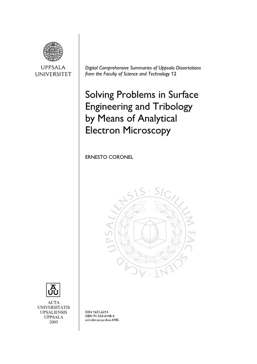 Solving Problems in Surface Engineering and Tribology by Means of Analytical Electron Microscopy