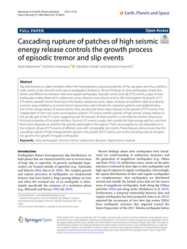 Cascading Rupture of Patches of High Seismic Energy Release Controls The