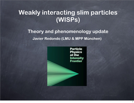 Weakly Interacting Slim Particles (Wisps)