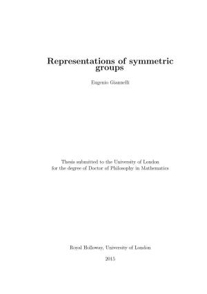 Representations of Symmetric Groups