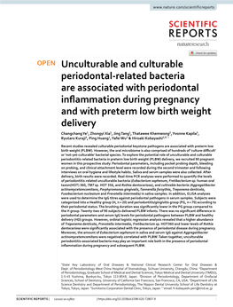 Unculturable and Culturable Periodontal-Related Bacteria Are