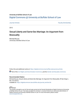 Sexual Liberty and Same-Sex Marriage: an Argument from Bisexuality