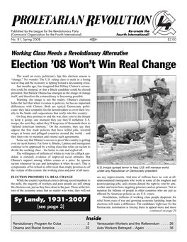 Election '08 Won't Win Real Change