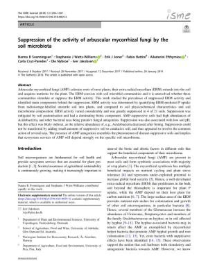 Suppression of the Activity of Arbuscular Mycorrhizal Fungi by the Soil Microbiota