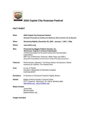 2020 Capital City Kwanzaa Festival Details
