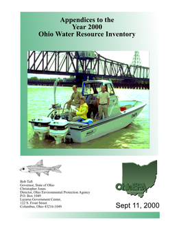 Appendices to the Year 2000 Ohio Water Resource Inventory Sept 11