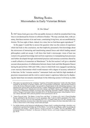 Shifting Scales. Microstudies in Early Victorian Britain