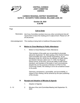 Joint Committee Agenda