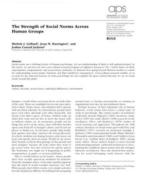 The Strength of Social Norms Across Human Groups