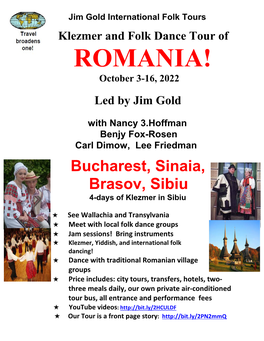 ROMANIA! October 3-16, 2022