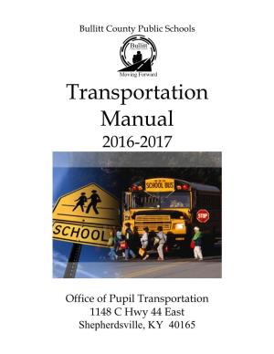 Transportation Manual 2016-2017