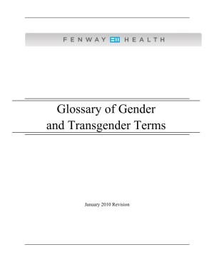 Glossary of Gender and Transgender Terms