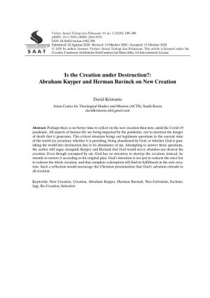 Abraham Kuyper and Herman Bavinck on New Creation