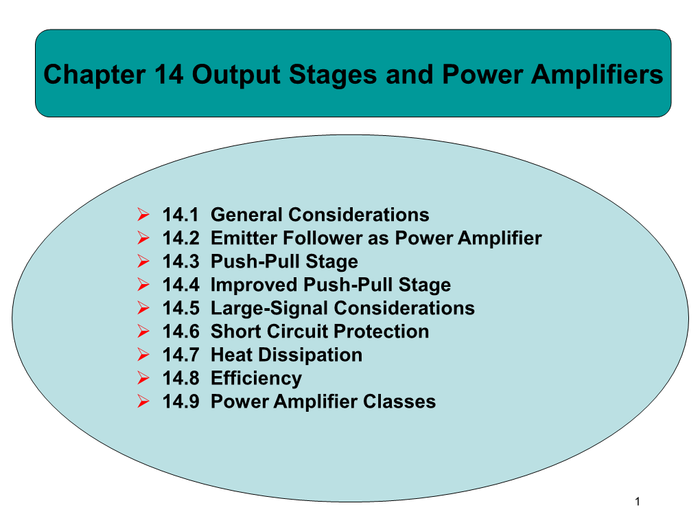 Chapter 13 Output Stages and Power Amplifiers