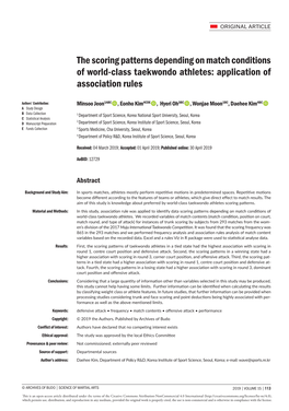 The Scoring Patterns Depending on Match Conditions of World-Class Taekwondo Athletes: Application of Association Rules