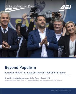 Beyond Populism European Politics in an Age of Fragmentation and Disruption