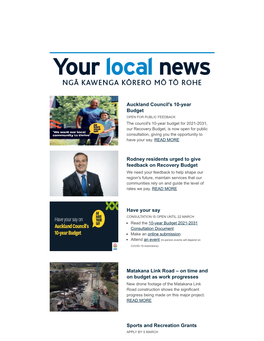 Rodney Local Board E-News