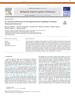 An Android Architecture for Bio-Inspired Honest Signalling in Human-Humanoid Interaction