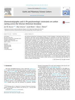 Chemostratigraphic and U–Pb Geochronologic Constraints on Carbon Cycling Across the Silurian–Devonian Boundary ∗ Jon M