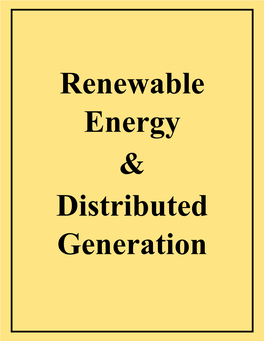 Renewable Energy & Distributed Generation