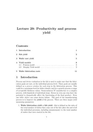 Productivity and Process Yield
